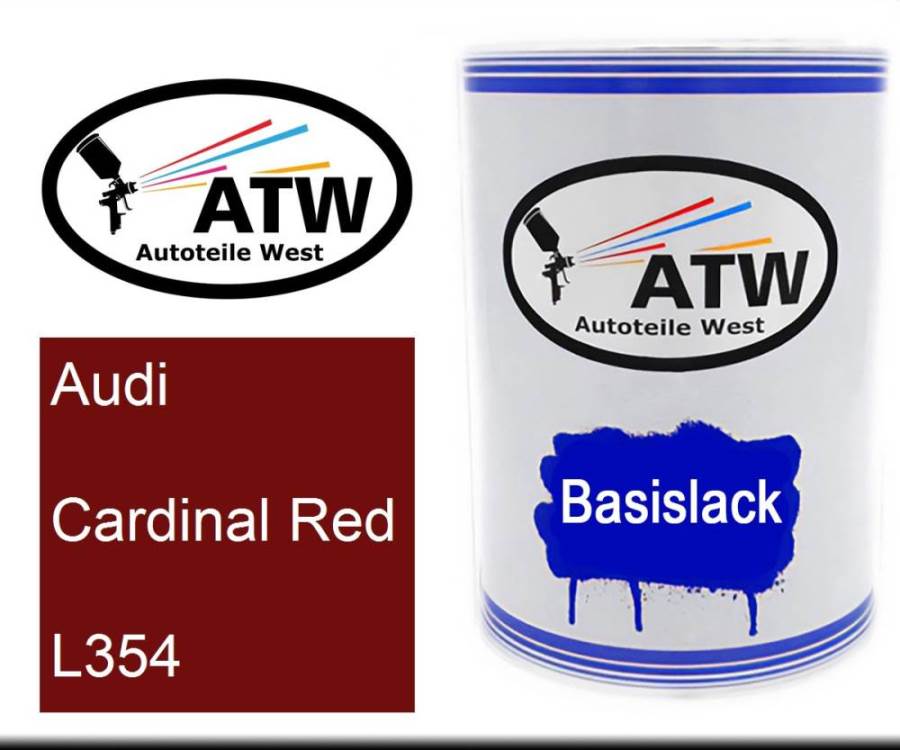 Audi, Cardinal Red, L354: 500ml Lackdose, von ATW Autoteile West.